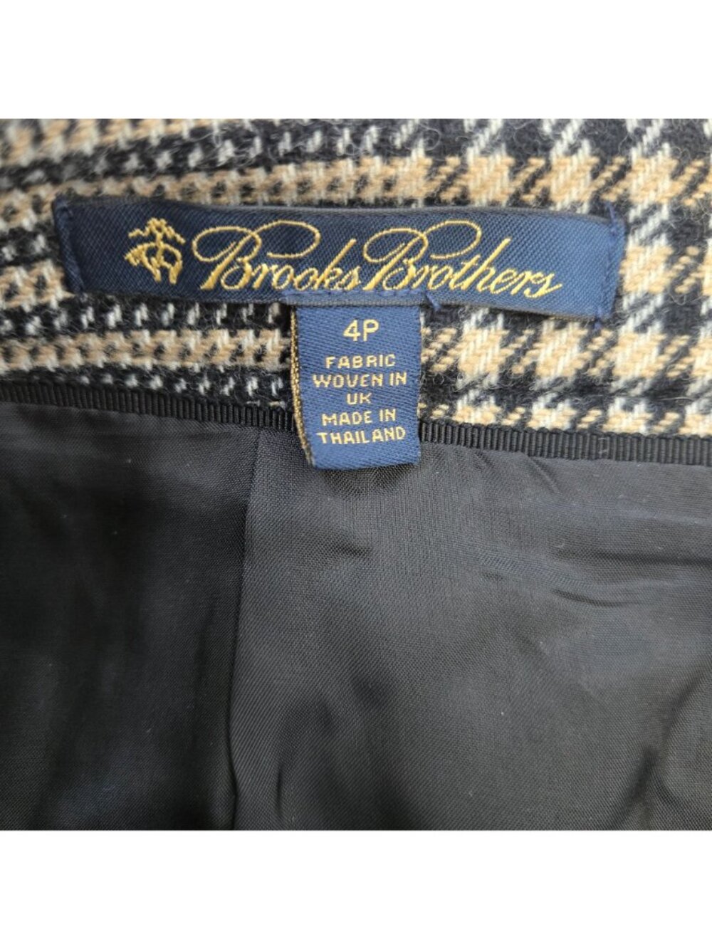 Brooks Brothers 100% Merino Lambswool Glen Plaid Pencil Skirt Size 4P - Picture 3 of 7